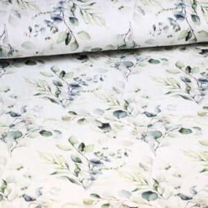 Coton hydrophile pour bébé Imprimé numériquement Feuilles vertes