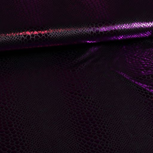 Jersey stretch Crocodile noir/violet