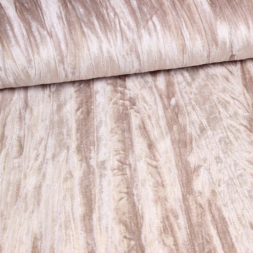 Velours stretch brillant/velours plissé Ecru/Champagne