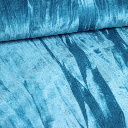 Velours stretch brillant /velours plissé Aqua