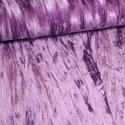 Velours stretch brillant /velours plissé Violet clair/Lilas