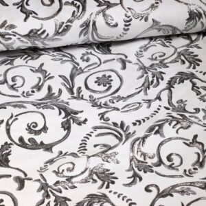 Jacquard baroque blanc/argent