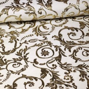 Jacquard baroque blanc/or