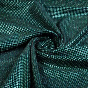 Tissu velours extensible paillettes hologrammes vertes