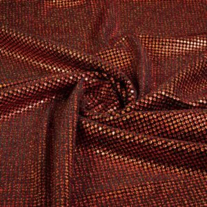 Tissu velours extensible paillettes hologrammes orange