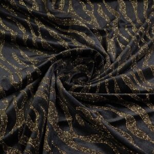 Tissu velours stretch Rayure pailletée or