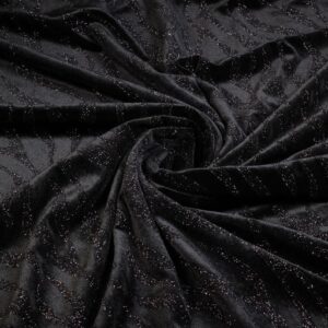 Tissu velours stretch Rayure pailletée noir