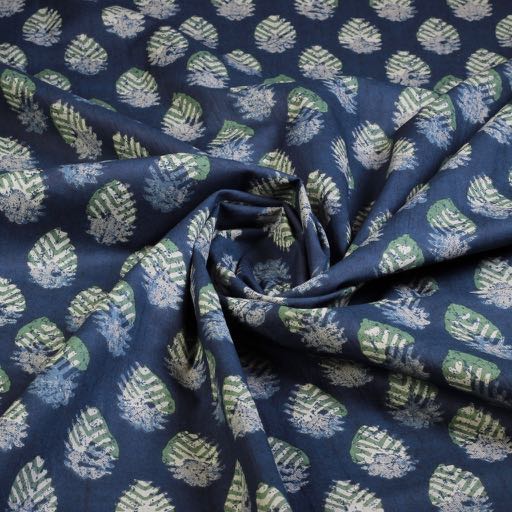 Voile de coton Batik Plumes