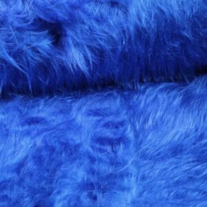 Fausse fourrure à poils longs / Peluche cobalt