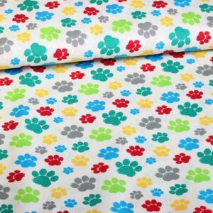 Pattes de chien en coton blanc