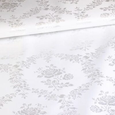 Tissu Satijn Jaquard Roos blanc