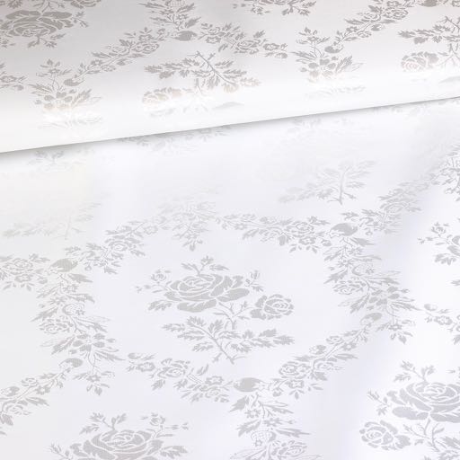 Tissu Satijn Jaquard Roos blanc