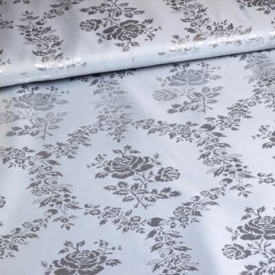 Tissu Satijn Jacquard Rose gris clair