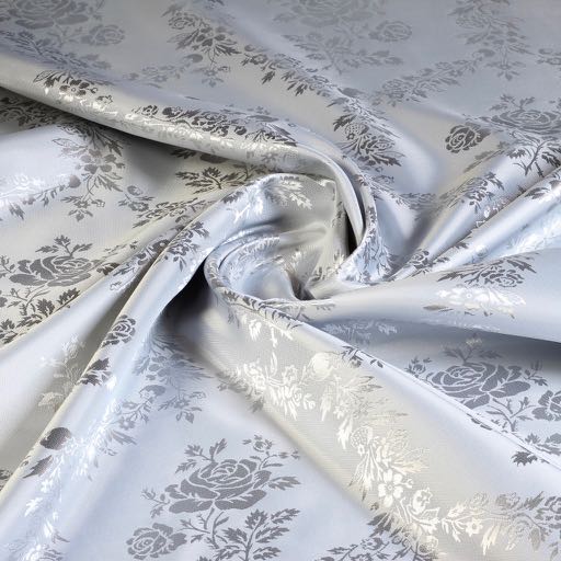 Tissu Satijn Jacquard Rose gris clair