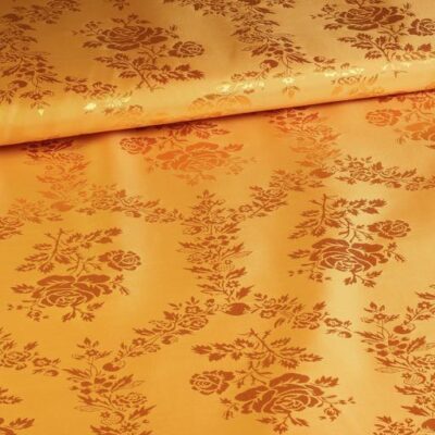 Tissu Satijn Jaquard Rose or