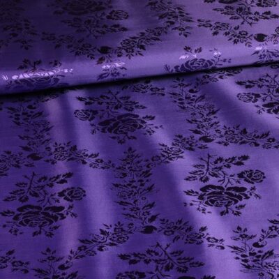 Tissu Satijn Jaquard Rose violet