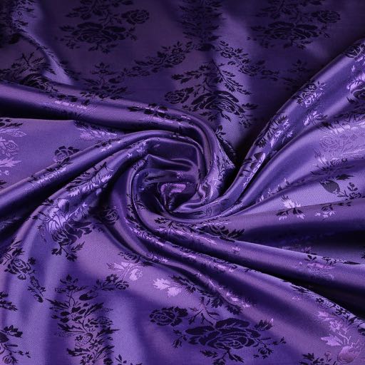 Tissu Satijn Jaquard Rose violet