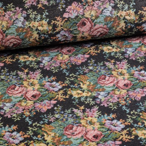 Tissu gobelin petite fleur or