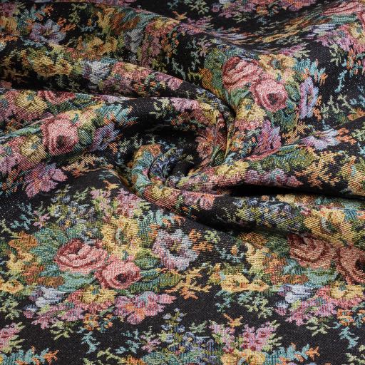 Tissu gobelin petite fleur or