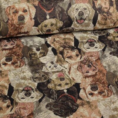 Tissu Gobelin chiens