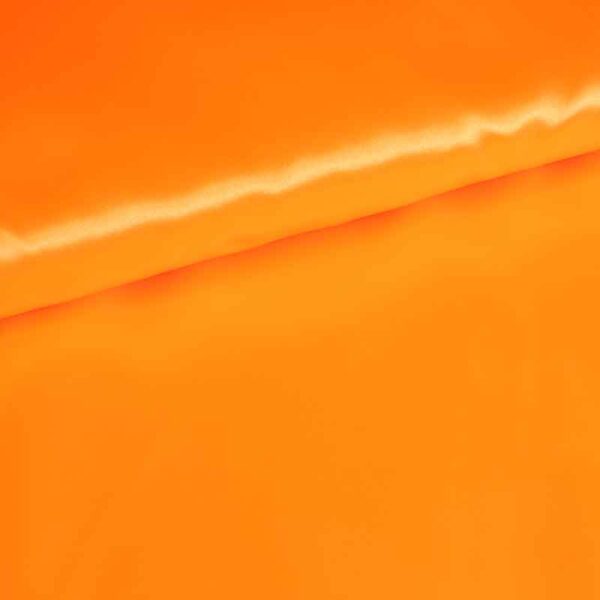Tissu satin fluor orange