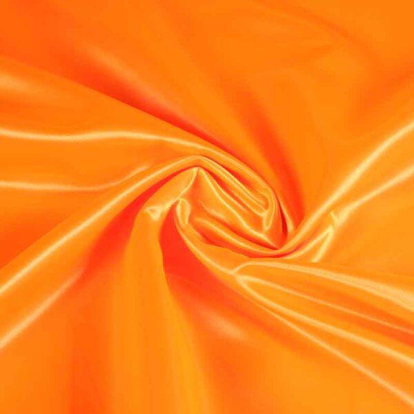Tissu satin fluor orange
