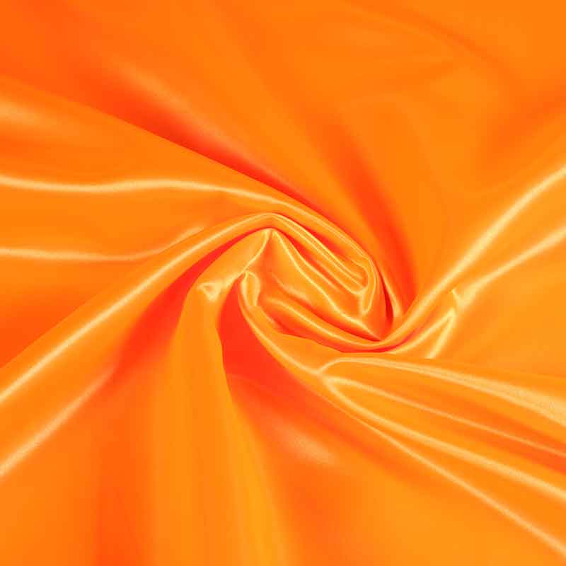 Tissu satin fluor orange