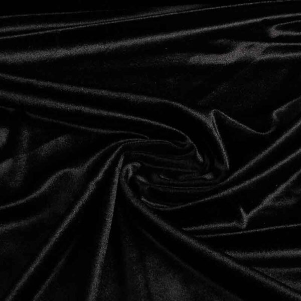 Tissu velours stretch brillant noir