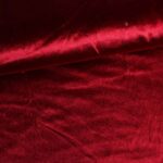 Glans stretch velvet stof bordeaux