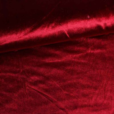 Tissu velours stretch brillant bordeaux