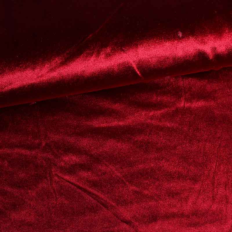 Tissu velours stretch brillant bordeaux