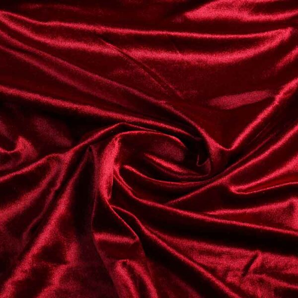Tissu velours stretch brillant bordeaux