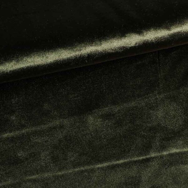 Tissu velours stretch vert olive