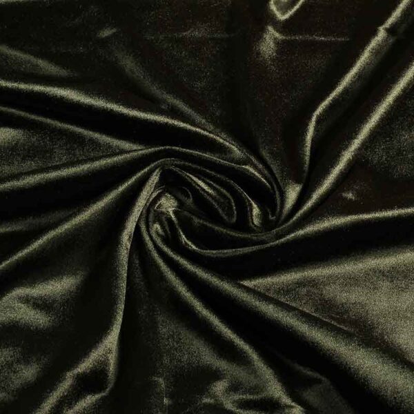 Tissu velours stretch vert olive
