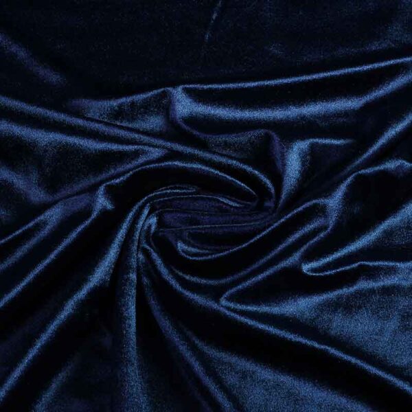 Tissu velours stretch bleu