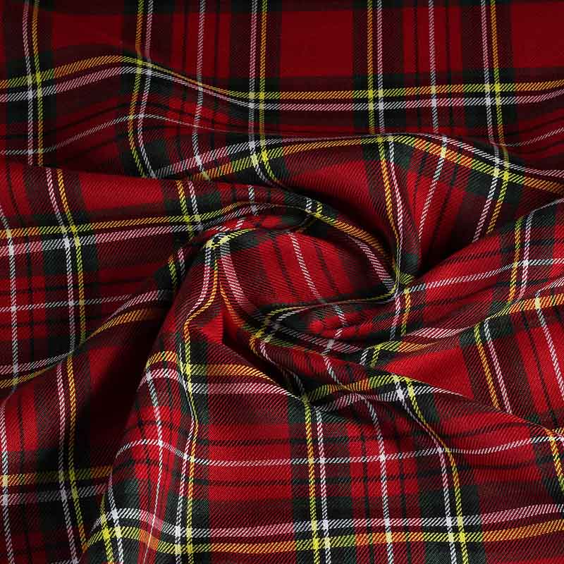Tissu tartan rouge