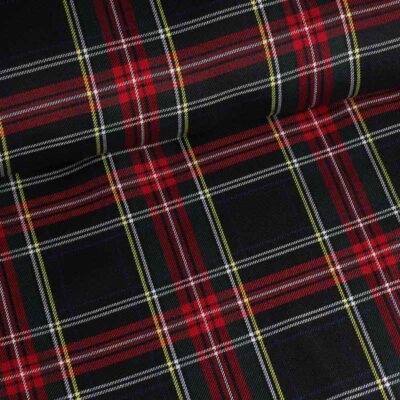 Tissu tartan vert foncé rouge