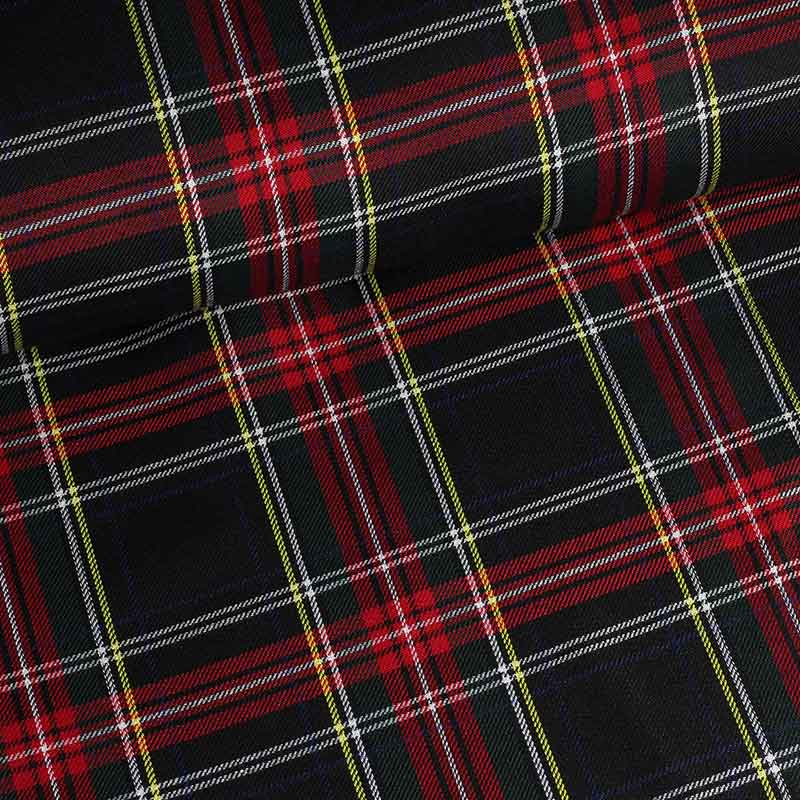 Tissu tartan vert foncé rouge