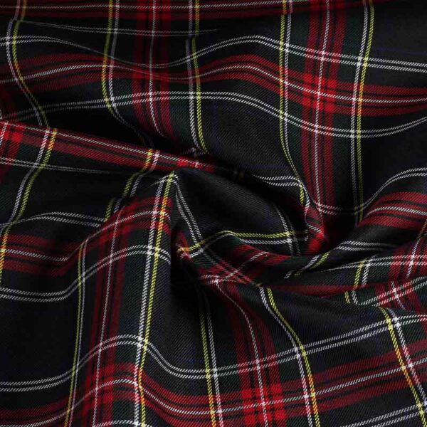 Tissu tartan vert foncé rouge
