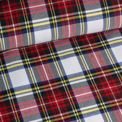 Tissu tartan blanc rouge