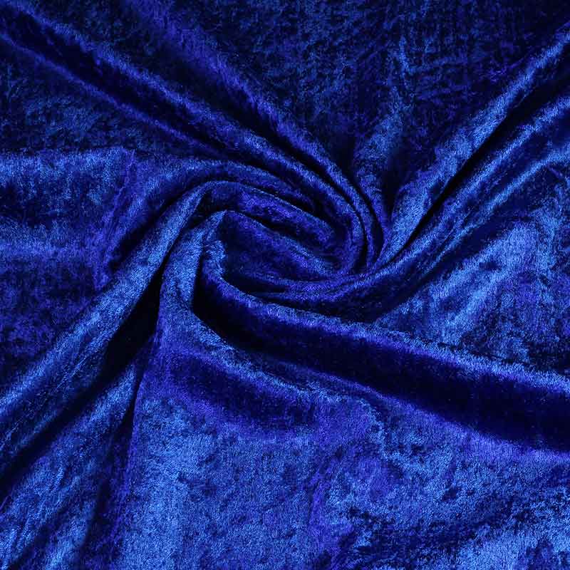 Tissu velours de panne cobalt