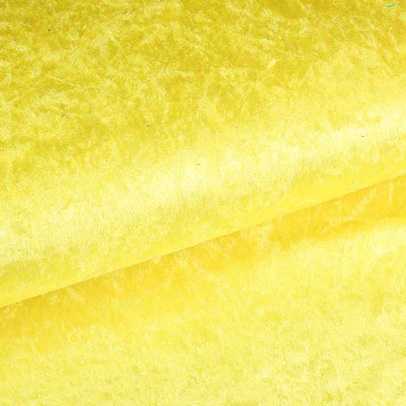 Tissu velours de panne jaune