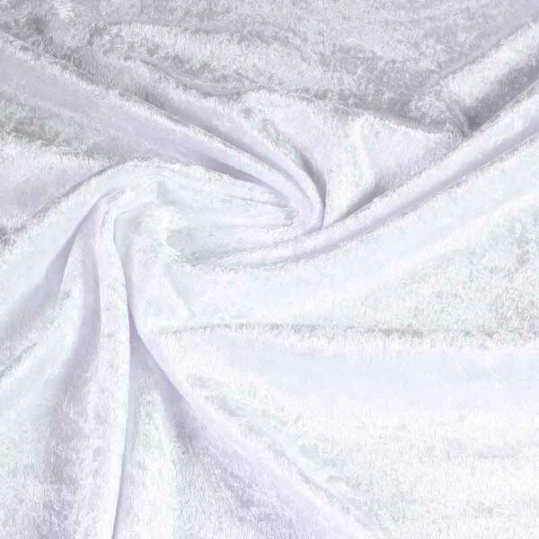 Tissu velours de panne blanc
