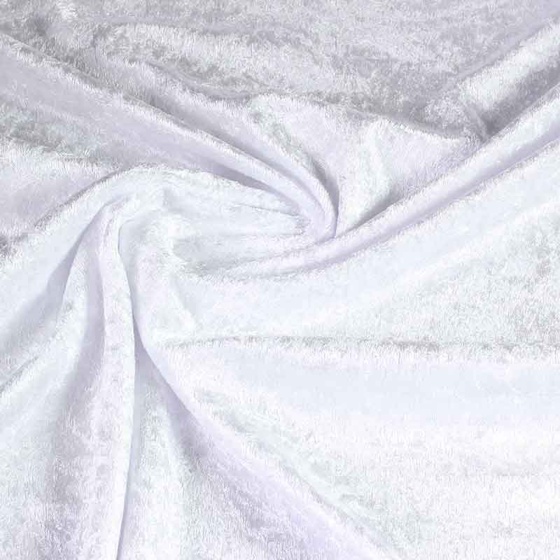 Tissu velours de panne blanc