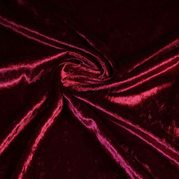 Tissu velours de panne bordeaux