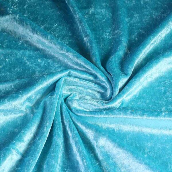 Tissu velours de panne aqua