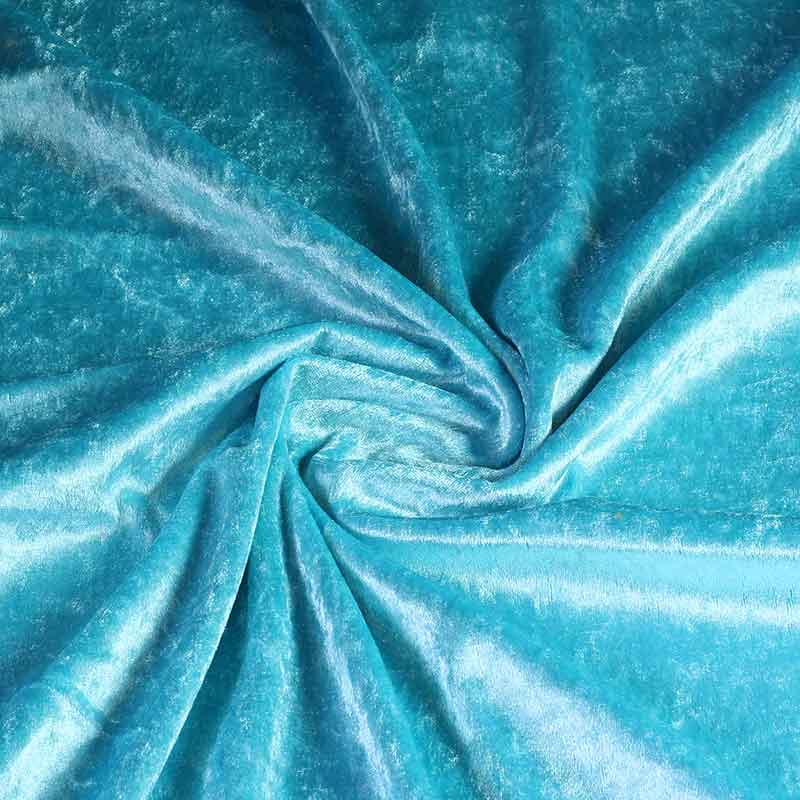 Tissu velours de panne aqua