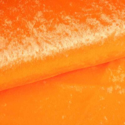 Tissu velours de panne fluor orange
