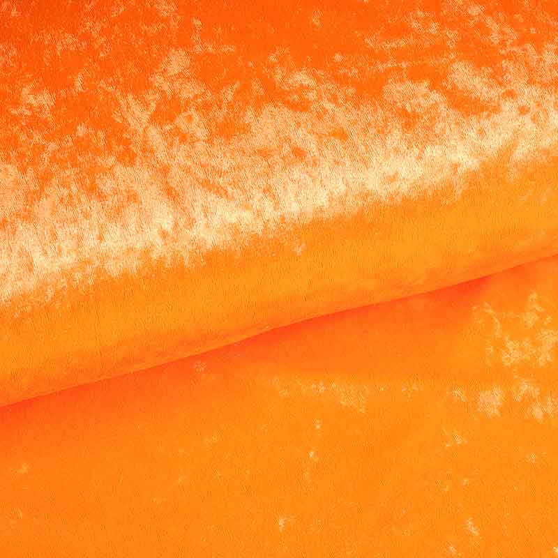 Tissu velours de panne fluor orange