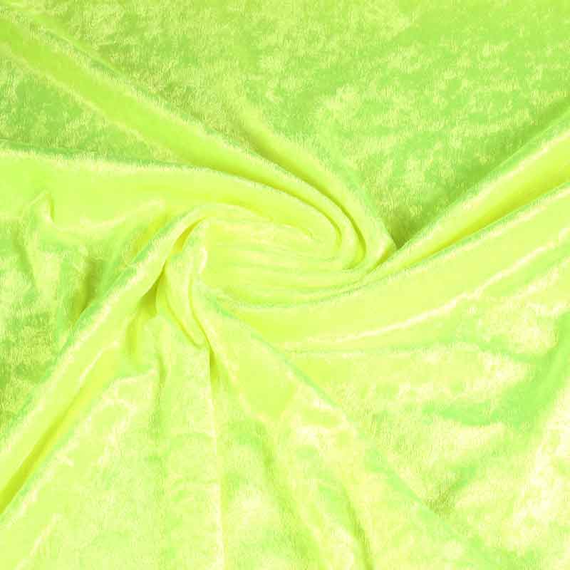 Tissu velours de panne fluor jaune
